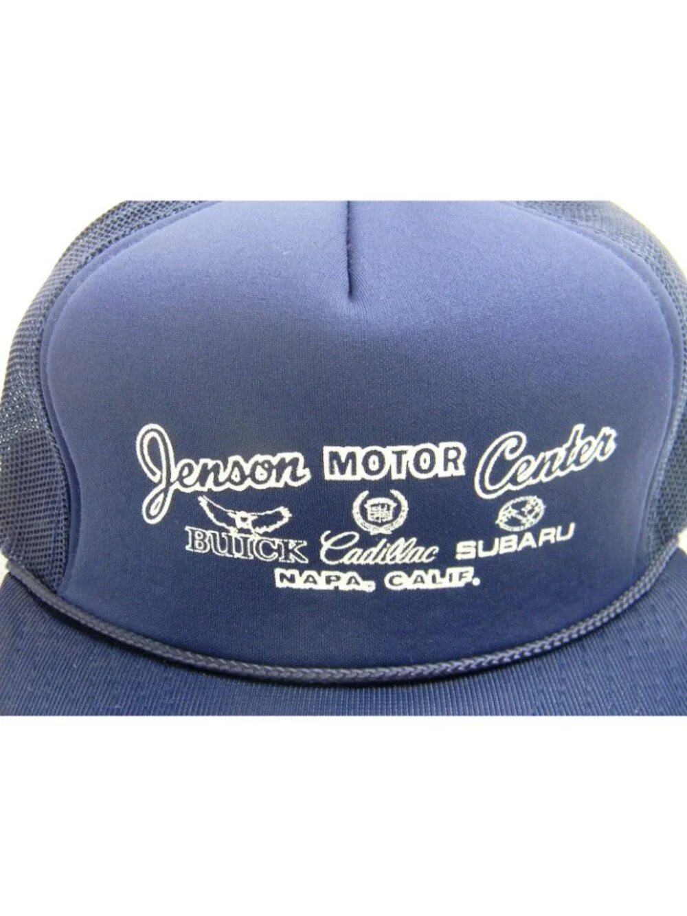 Vintage Jenson Motor Center Trucker Hat Napa CA Buick Cadillac Subaru Snapback
